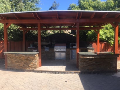 Shaded outdoor kitchen