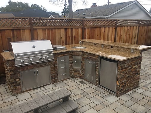 Counter space for an outdoor kitchen in San Jose, CA