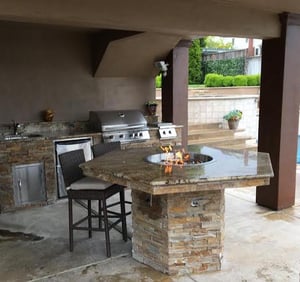 Fire Table and Outdoor Kitchen