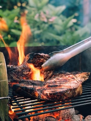 Grilling a steak