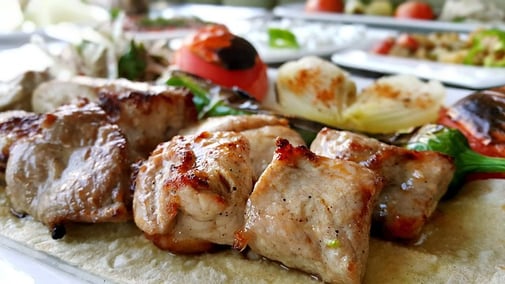 Tropical chicken kebabs