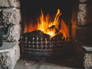 Dirty outdoor fireplace