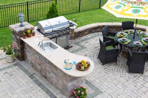 Outdoor kitchen patio and grill