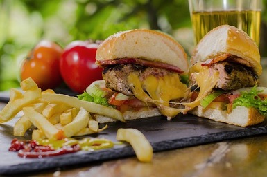 cheese-filled hamburgers