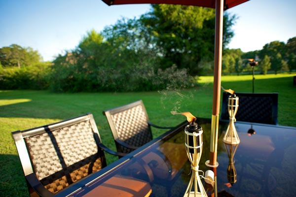 Seating in an outdoor kitchen